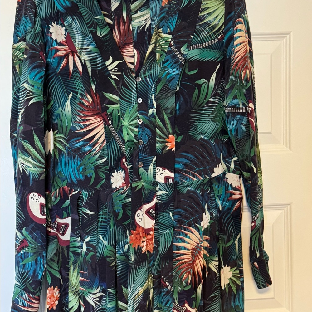 Zadig & Voltaire Tropical Print Midi Dress - Black, Green, Red, White